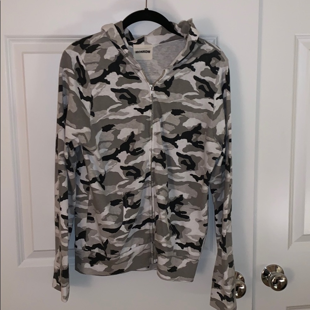 Monrow Zip Up Sweatshirt